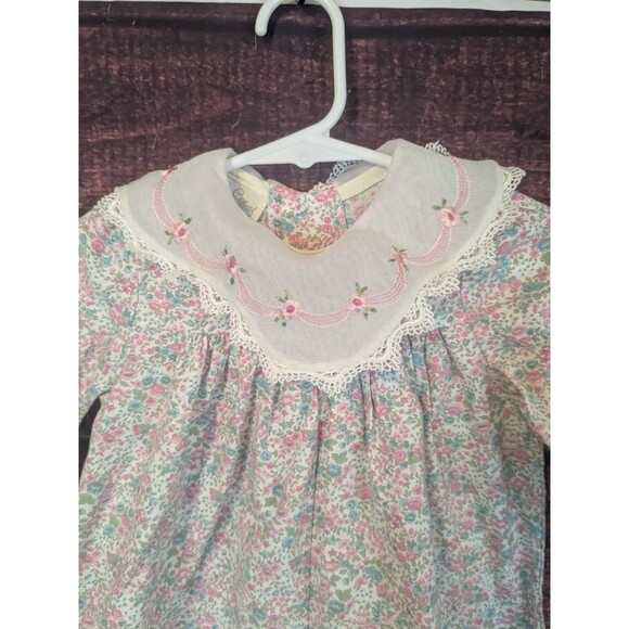 Vintage Baby Girl 18 Month Bubble Romper One Piece Floral USA Made Rare Editions - Picture 2 of 10
